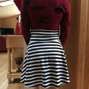 Pleated cotton skirt, high-waisted